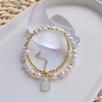 Collier pendentif en perles d'eau douce naturelles de style européen et américain, collier en perles de coquillages naturels Madonna