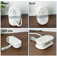 Multiprise de voyage portable avec charge rapide USB-C PD, cordon d'extension enroulable, 4 prises, 3 ports USB pour croisière
