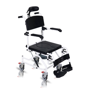 MUNIU POWER MN6206 Rehabilitation Tilt Aluminum Commode <strong>Chair</strong> with Toilet Pot <strong>Shower</strong> <strong>Chair</strong> 5-inch Front/Rear Wheels - Product Image 4