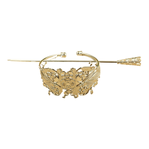 Bracelet double fil en laiton massif avec grande fleur, idéal pour <span class=keywords><strong>les</strong></span> tenues Hanfu et <span class=keywords><strong>les</strong></span> <span class=keywords><strong>couronnes</strong></span> <span class=keywords><strong>de</strong></span> cheveux (jiangc (07622)) - Product Image 5