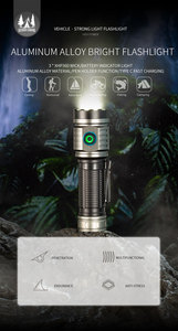 Long Range cảm ứng mạnh mẽ ánh sáng lặn chiến thuật không thấm nước USB có thể sạc lại COB <span class=keywords><strong>LED</strong></span> Đèn pin ngọn đuốc - Product Image 5