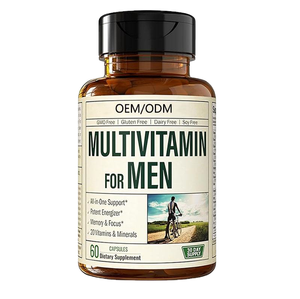 Capsules de complexe multivitaminé et minéral pour hommes OEM, 60 unités, énergie quotidienne et soutien immunitaire, soutien osseux, complément alimentaire, 2 capsules par jour - Product Image 1