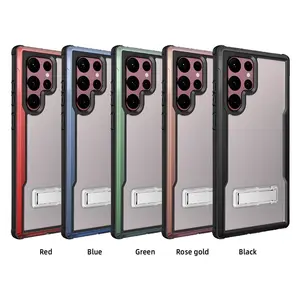 Auf Lager Neue Produkte für Samsung S23 Ultra Case mit Ständer Aluminium Metall Kicks tand Protective Phone Cover Multi Farben