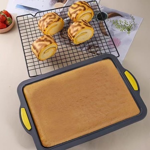 Teglia Quadrata Antiaderente in Silicone da 8 Pollici con Manici in <span class=keywords><strong>Acciaio</strong></span>, Stampo per Brownies e Torte - Product Image 2
