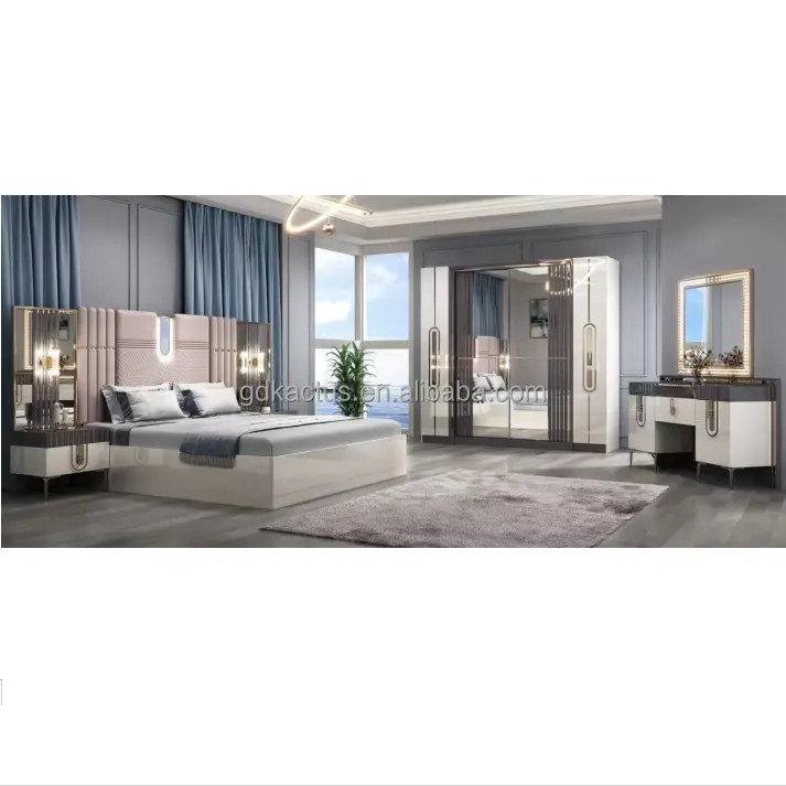 2023 elegantes juegos de dormitorio de tamaño de apartamento muebles de dormitorio blancos muebles de dormitorio modernos baratos