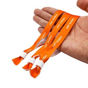 Bracelet promotionnel personnalisé pour événements et festivals, en polyester, tissé, imprimé sérigraphié, motif art populaire - Product Image 2