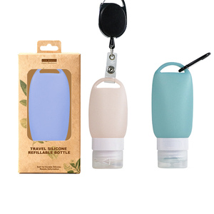 ขวดซิลิโคนสำหรับเดินทางเกรดอาหารใช้ซ้ำได้ขวดจ่ายของเหลวขนาดกะทัดรัดทนต่อการรั่วซึมพร้อมตะขอ - Product Image 1