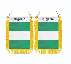 4 Inch * 6 Inch Nigeria Window Hanging Mini Car Small Flag Banner For Decoration