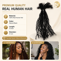 Extensions de dreadlocks microlocs interlock Sisterlocks brésiliennes en cheveux vierges Remy, bouclées profondes, afro crépues, 0,2 cm – Fournisseur de choix