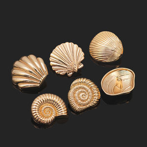 Botones de Costura Personalizados de Fábrica, Botones Irregulares para Ropa, Concha Marina, Estrella de Mar, Forma Especial, Botón de Metal de Aleación de Zinc con Vástago - Product Image 2