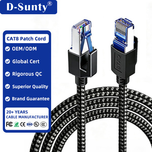 Câble Ethernet tressé Cat8 SSTP rond haute vitesse RJ45 40 Gbit/s 2000 MHz, câble réseau LAN durable - Product Image 1