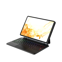 Casing Keyboard lampu latar RGB ajaib, penutup Keyboard magnetik untuk Samsung Galaxy Tab S9 S8 S7 Plus