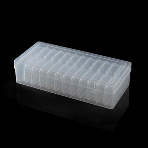 Caja de almacenamiento de plástico transparente, compartimento cuadrado de 5,5 cm, organizador de joyas, contenedor de escritorio con tapa para artículos pequeños, juego de 24 Uds. - Product Image 4