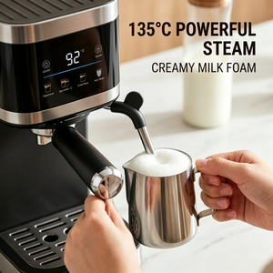 <span class=keywords><strong>Machine</strong></span> à café 4-en-1 avec cordon VDE, grand écran couleur, conviviale pour les débutants, eau chaude, vapeur, mousseur à lait, semi-automatique - Product Image 6