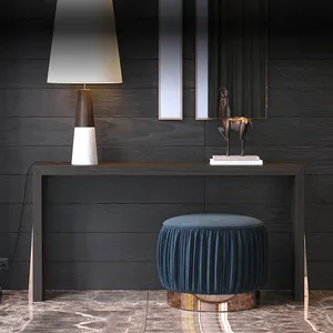 Console de mesa decorativo corredor de madeira, design italiano de madeira sólida, noz preta, armário, entrada para casa, mesa com gavetas