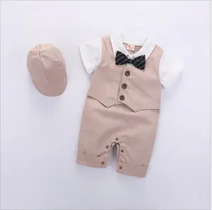 11338 Newborn Kids Old Fashioned Clothes Design Infants 100% Cotton High Quality Baby Boys'Rompers