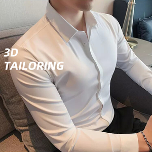 Polo Elasticizzata di Alta Qualità, Nuova <span class=keywords><strong>Camicia</strong></span> da Lavoro Monocolore per <span class=keywords><strong>Uomo</strong></span>, Senza Stiratura - Product Image 6