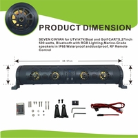 27 pouces nouveau Design cylindrique 8 pièces haut-parleur lumières LED voiturette de golf barre de son UTV/ATV/bateau/chariot Mini barre de son