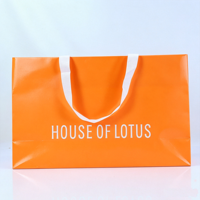 Sacs d'emballage en papier orange personnalisés pour bijoux de luxe, bagues, boutiques et vente au détail