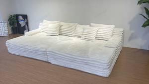 أريكة سرير فاخرة لغرفة المعيشة وغرفة النوم، واسعة وعميقة، قابلة للإزالة والغسل، مصنوعة من قماش الكوردروي، تصميم معاصر للفنادق - Product Image 6