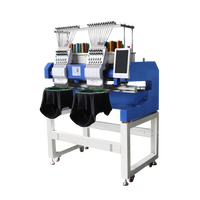 Machine à broder plate automatique informatisée à double tête, 12 aiguilles, haute qualité, pour casquettes, usage domestique, vente au détail, usine de personnalisation