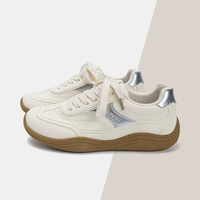 Baskets GAT Argent Beige pour Hommes, Semelle en Caoutchouc de 3,5 cm, Respirantes, Style Rétro Décontracté, Chaussures de Skateboard, Fabrication OEM, Stock Prêt à Expédier
