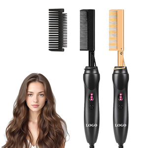 0728 Customizable <b>Hot</b> <b>Comb</b> Folding Bracket Design Silicone Case Indicator Light 45w Power for All Hair Heat Straightener - Product Image 1