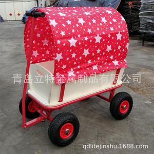 Qingdao Lit Metal Products Co., Ltd. Carretilla de Mano de Madera de Cuatro Ruedas Roja Desmontable TC1812M - Product Image 1