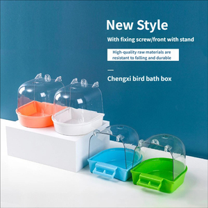 Vendita all'Ingrosso Nuovo Bagno per Uccelli di Alta Qualità, Lussuoso, Ecologico, Durevole, in Plastica Trasparente, Anti-Trabocco, Rettangolare, da Appendere per Interni - Product Image 4