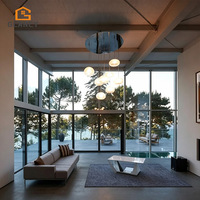Fenêtre en aluminium à verre Low-E fixe moderne, grande fenêtre panoramique, résistante aux intempéries et insonorisée, pour maison et villa sur mesure