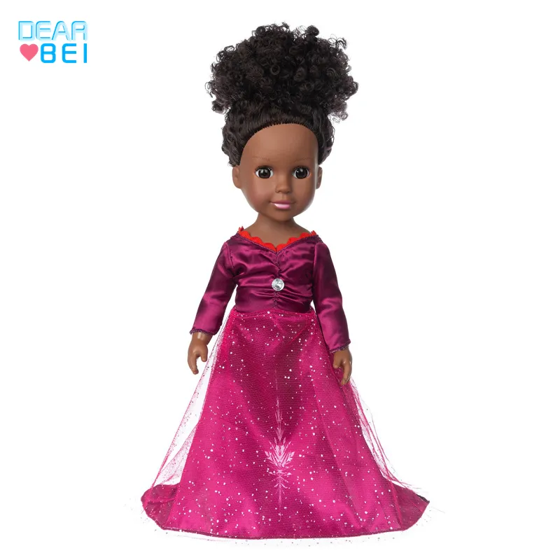 14inch Reborn Black Dolls Silm Silicon African Doll Pretty Girl Toy with Suit Make Up Girls DIY Dolls Dress UP Toys