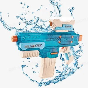 Elektrikli oyuncak şeffaf su tabanca pil şarj edilebilir yüksek basınç açık yaz havuzu su fışkırtma tabancası