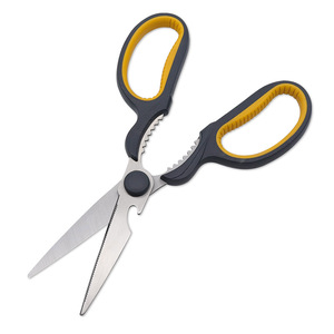 <b>Kitchen</b> <b>Scissors</b> Stainless Steel Straight Head Multi Purpose For Home Use Orange Gray Handle - Product Image 1