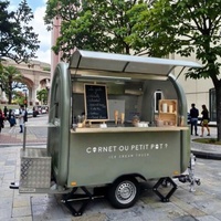 Mini équipement complet de cuisine certifié CE DOT Remorque alimentaire mobile pour restaurant traiteur Hot Dogs crème glacée fibre de verre aluminium