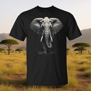 Camiseta con estampado de animales de la vida silvestre, diseño de elefante, estilo safari - Product Image 3