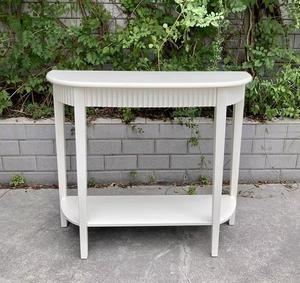 Table <span class=keywords><strong>console</strong></span> classique <span class=keywords><strong>en</strong></span> <span class=keywords><strong>bois</strong></span> blanc avec un large tiroir pour meubles de couloir - Product Image 2