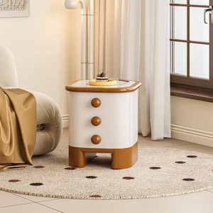 <span class=keywords><strong>Comodino</strong></span> Curvo Lucido con 3 Cassetti e Maniglie Rotonde, Design Color Block <span class=keywords><strong>per</strong></span> Bambini - Product Image 2