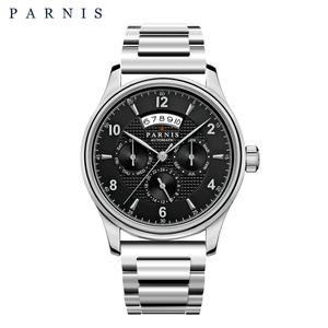 Reloj de Hombre Automático Mecánico Fashion <span class=keywords><strong>Parnis</strong></span> de 43 mm con Caja de Acero Inoxidable, Correa de Cuero, Cristal de Zafiro, Calendario y Movimiento Miyota - Product Image 3