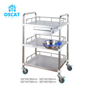ओस्कैट पशु चिकित्सा उपकरण अस्पताल ट्रॉली उपकरण और ड्रेसिंग स्टेनलेस स्टील ड्रेसिंग ट्रॉली - Product Image 3