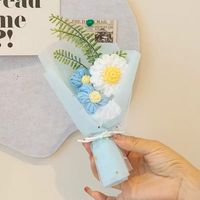 Ramo de Flores de Ganchillo en Miniatura Personalizado para el Día de San Valentín, Tono Degradado Dulce para Novia, Decoración para Fiesta de Despedida de Soltera, Suministro al por Mayor