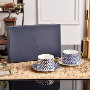 Ensemble de tasses et de soucoupes à thé de l'après-midi en porcelaine osseuse plaquée or en gros, hôtel, restaurant, tasse à thé de l'après-midi - Product Image 6