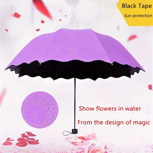 Parapluie magique personnalisé de conception de mode en gros qui montrent des fleurs quand il rencontre l'eau - Product Image 3