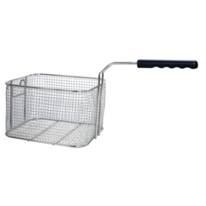 8L Metal Fryer <b>Basket</b> with Convenient Oil Drain Feature - Product Image 1