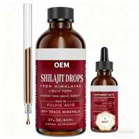 OEM/ODM gouttes de Shilajit de l'Himalaya, supplément liquide antioxydant oral pour l'énergie et l'endurance, mémoire et amélioration du système immunitaire