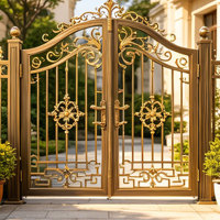 Porte double en fer forgé noir moderne personnalisée, durable et écologique, pour la décoration d'entrée, villas, cours, appartements
