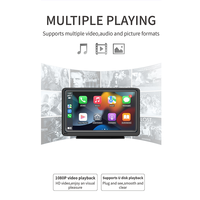 Lecteur MP5 intelligent pour voiture avec écran tactile de 7 pouces, compatible Apple Carplay et Android Auto, fonction émetteur FM, lecteur DVD universel pour voiture