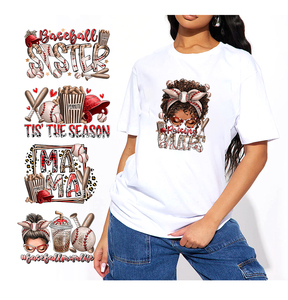 <span class=keywords><strong>Camiseta</strong></span> de <span class=keywords><strong>Mujer</strong></span> Diseño Mamá de Béisbol Serigrafiada DTF <span class=keywords><strong>Camiseta</strong></span> Lisa Personalizada Algodón al Por Mayor para <span class=keywords><strong>Mujer</strong></span> - Product Image 1