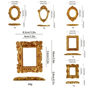 Cadre photo en résine de style victorien 8-11 cm, support mural décoratif, présentoir pour badges - Product Image 2