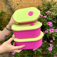 Conteneur alimentaire en silicone réutilisable pour enfants, personnalisable avec logo, emballage pratique, qualité alimentaire, OEM ODM