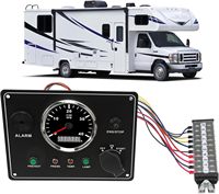 Panel de Instrumentos Marino para RV/Barco de 12V/24V, Nuevo, con Indicador de Motor, Capacidad de Motor de 1-2L, 4000 RPM, Panel de Interruptores con Retroiluminación Roja